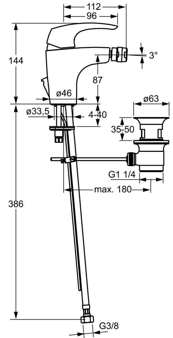 Hansa HANSADISC Bidetbatterie 01023274 Chrom