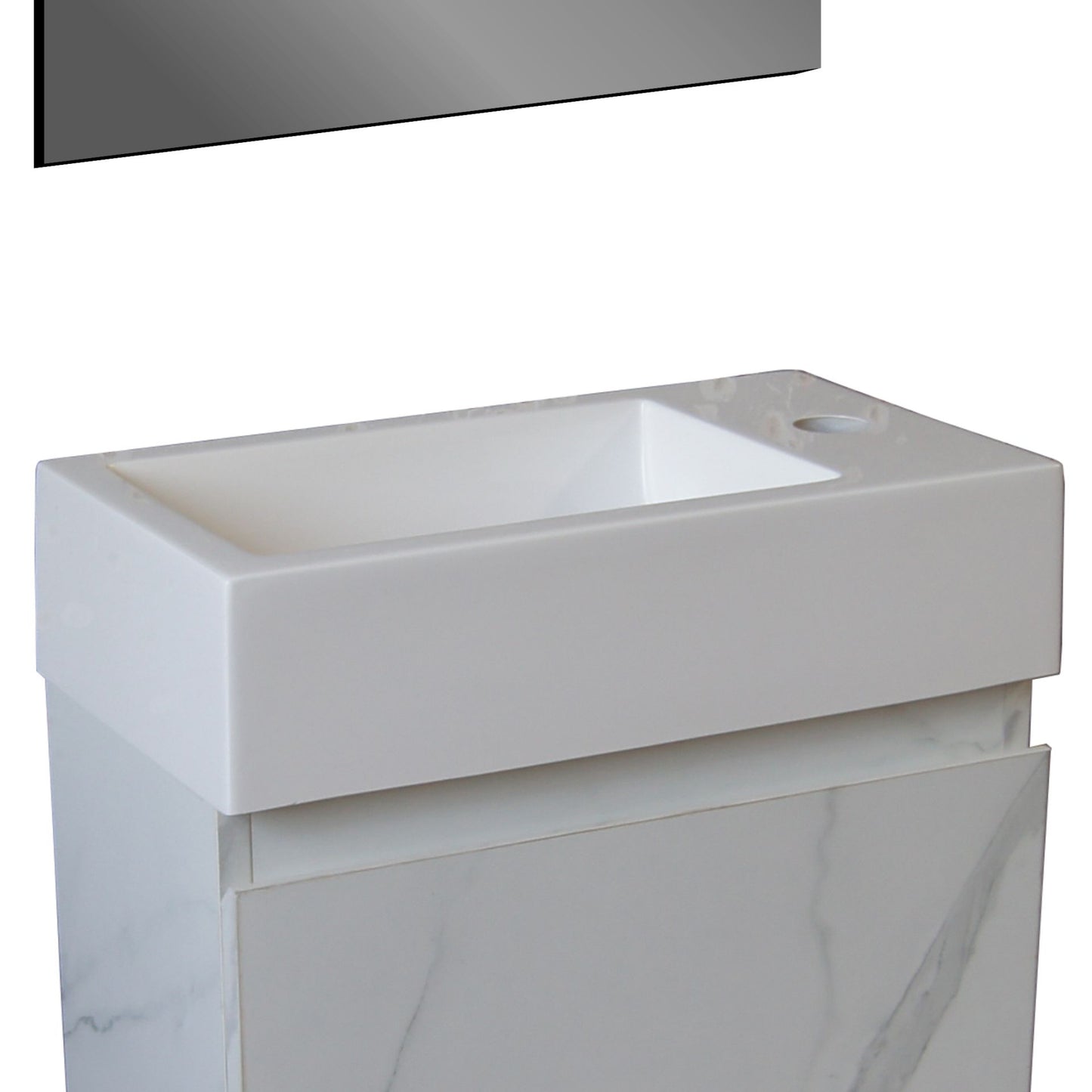 Oase AL Mkado Waschplatz-Set 40 cm – White Marble & Glossy White