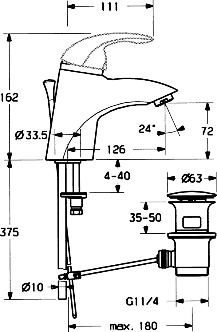 Hansa HANSASTAR Waschtischbatterie 55092100 Schwarz Sonderfarbe