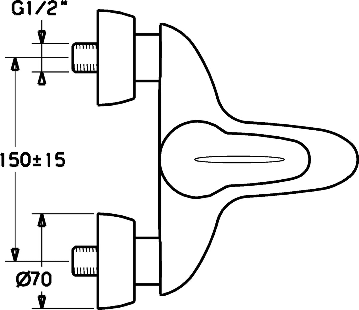 Hansa HANSASIGNA Wannenfüll- und Brausebatterie 70112183 Chrom