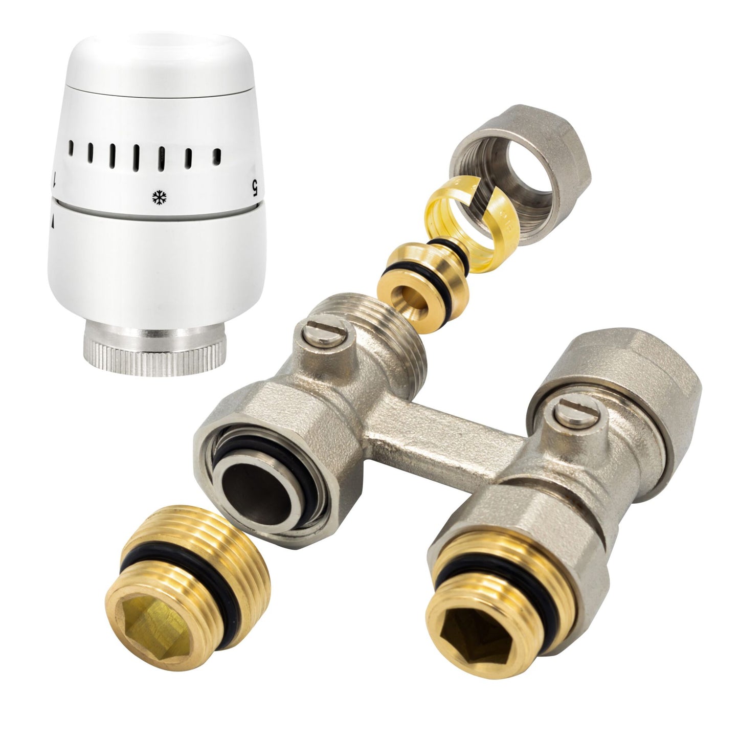 BELRAD H-Block - Komplettes Heizkörper-Anschlussset