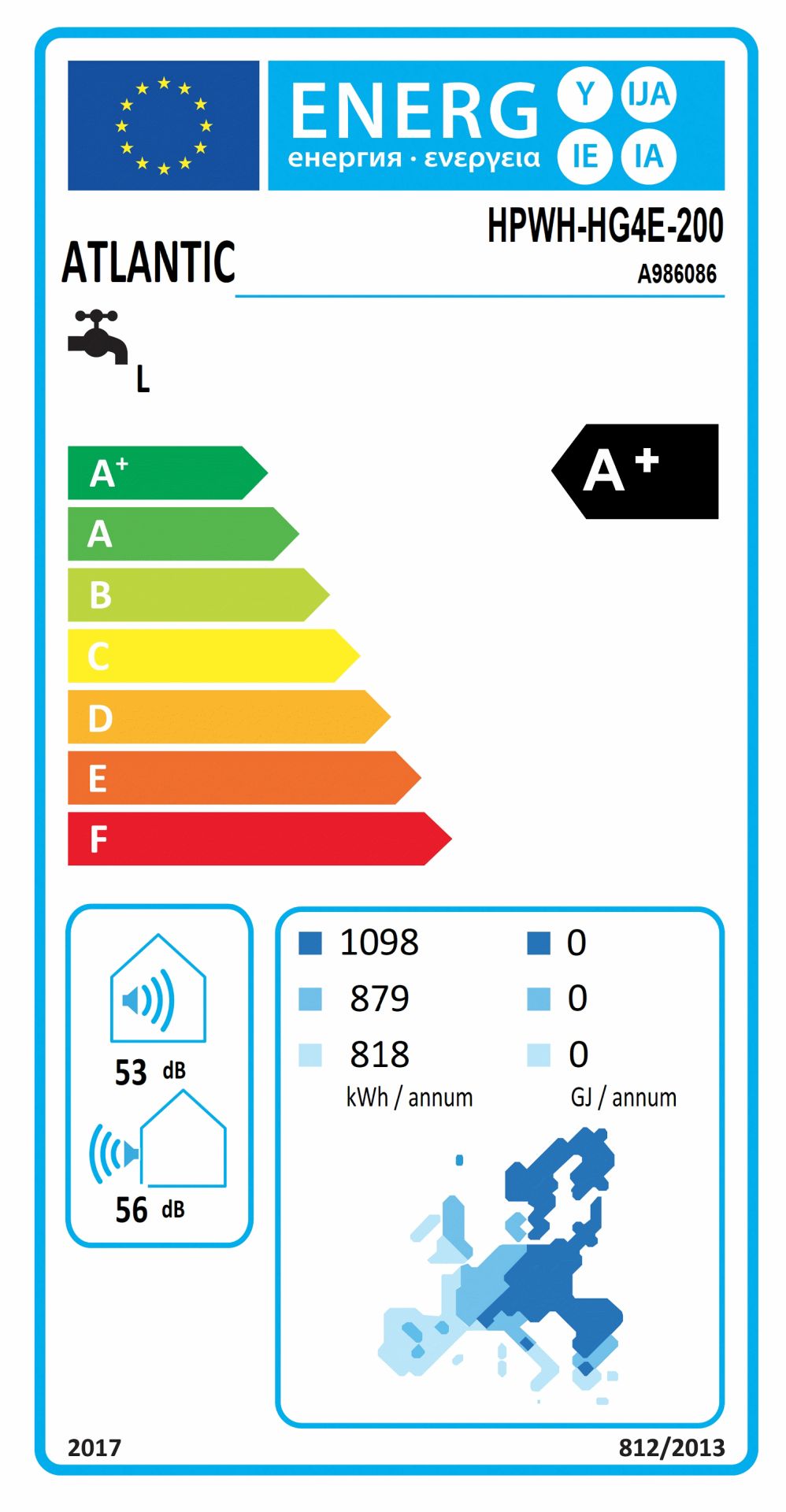 Atlantic heat pump for hot water 200 or 270 liters Explorer V4 monoblock recirculation mode