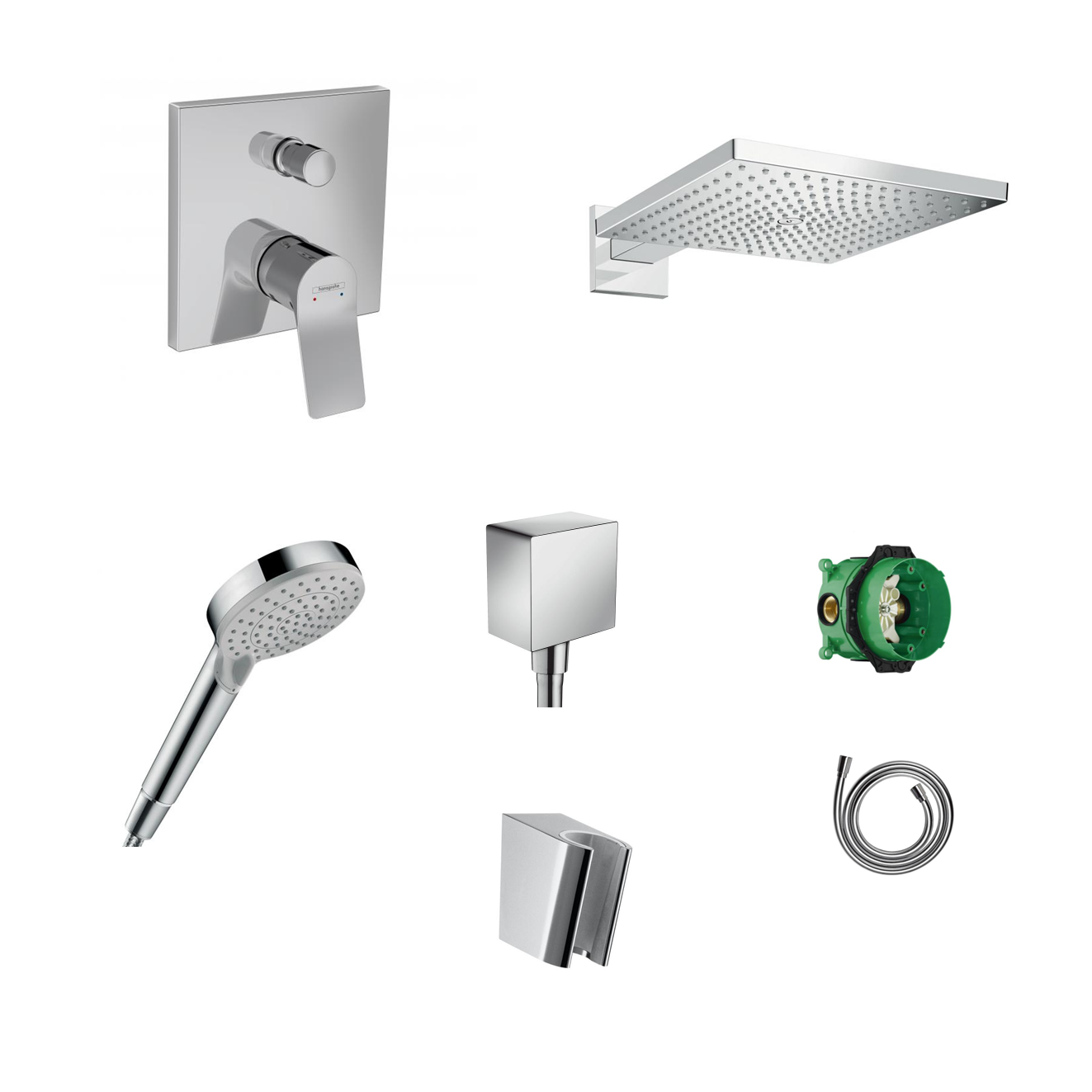 Hansgrohe Unterputz Dusch-Set Vivenis mit Decken- oder Wandanschluss