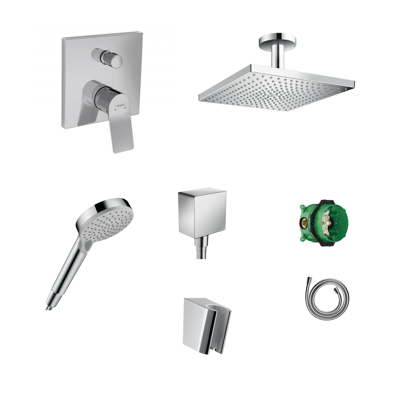Hansgrohe Unterputz Dusch-Set Vivenis mit Decken- oder Wandanschluss