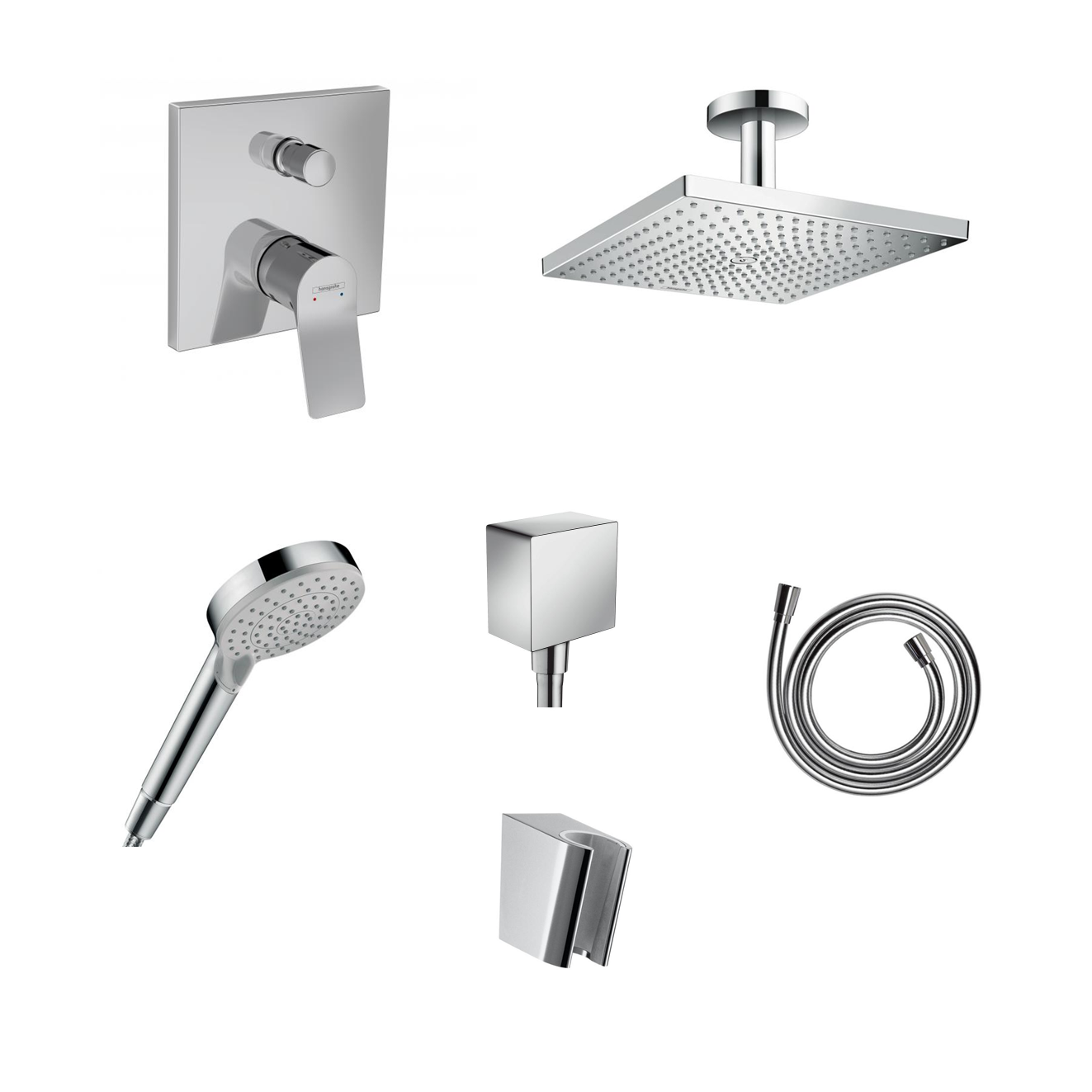 Hansgrohe Unterputz Dusch-Set Vivenis mit Decken- oder Wandanschluss