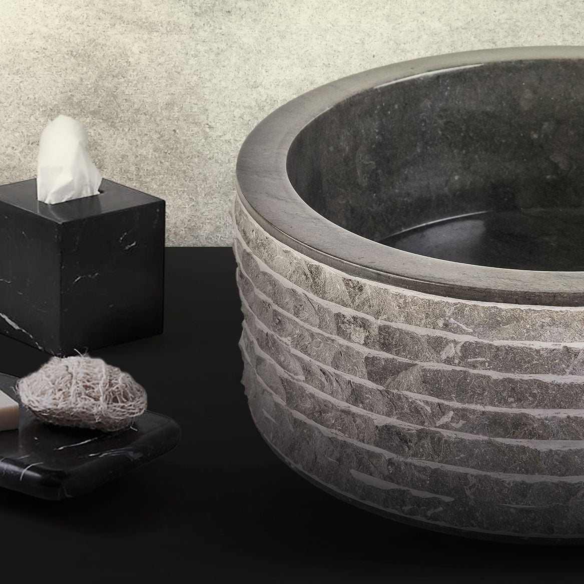 MARBLE ALUR-WASCHBECKEN MIT POLIERTER INNENSEITE