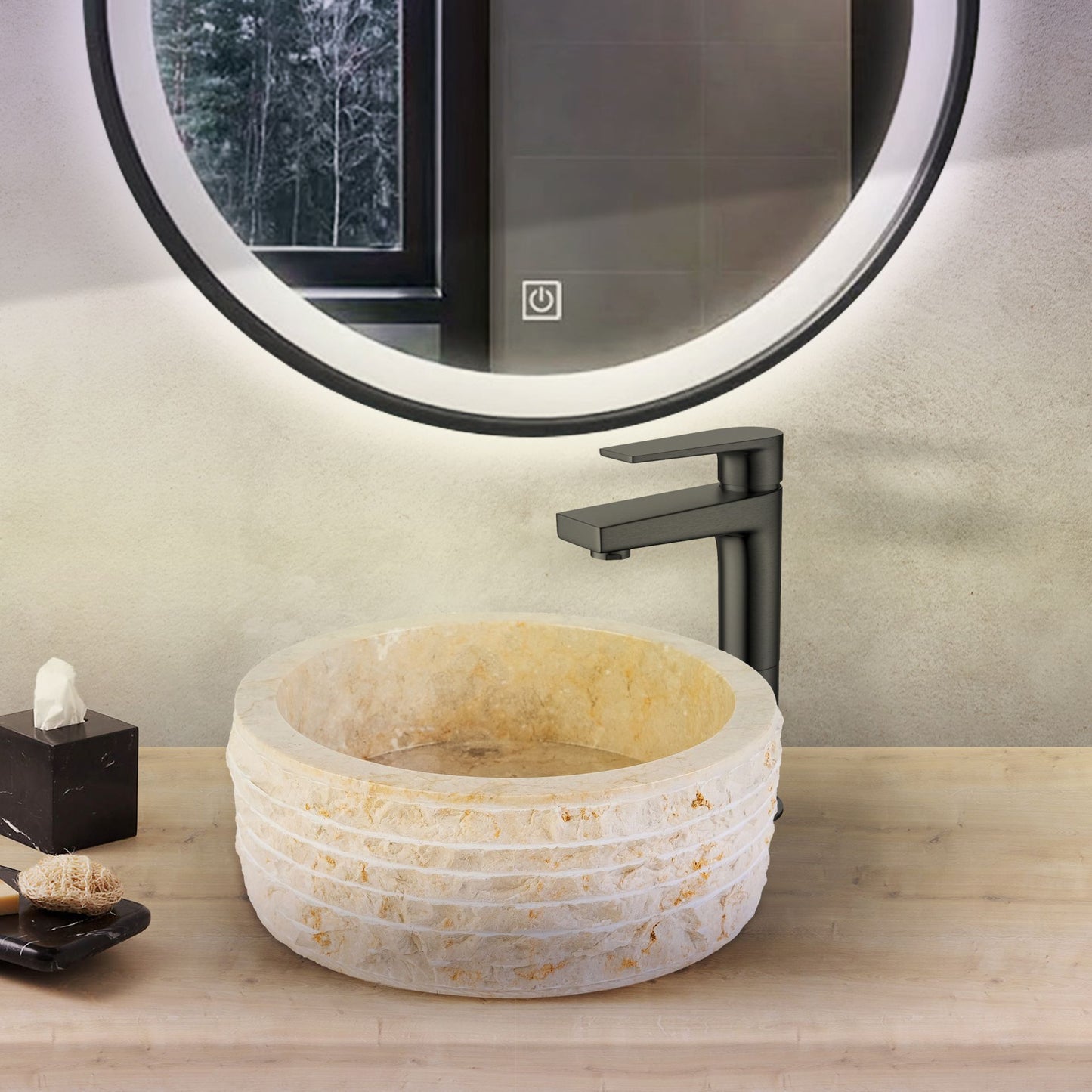MARBLE ALUR-WASCHBECKEN MIT POLIERTER INNENSEITE