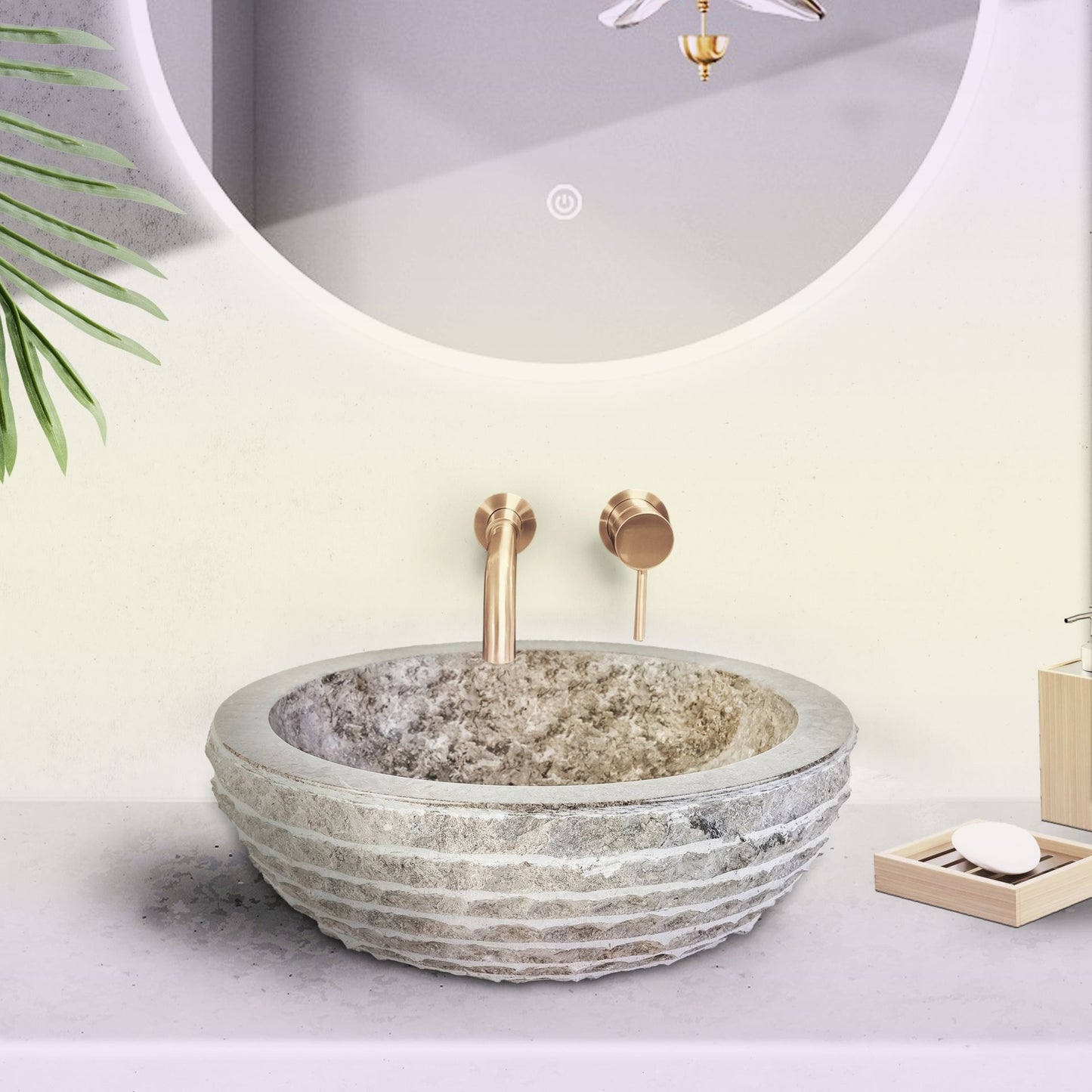 MARBLEEN ALUR-WASCHBECKEN MIT POLIERTER INNENSEITE