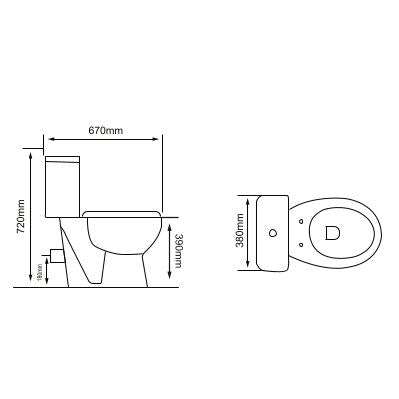 Oase Design rimless shower stand toilet including fitting & toilet seat toilet with Tahret bidet function