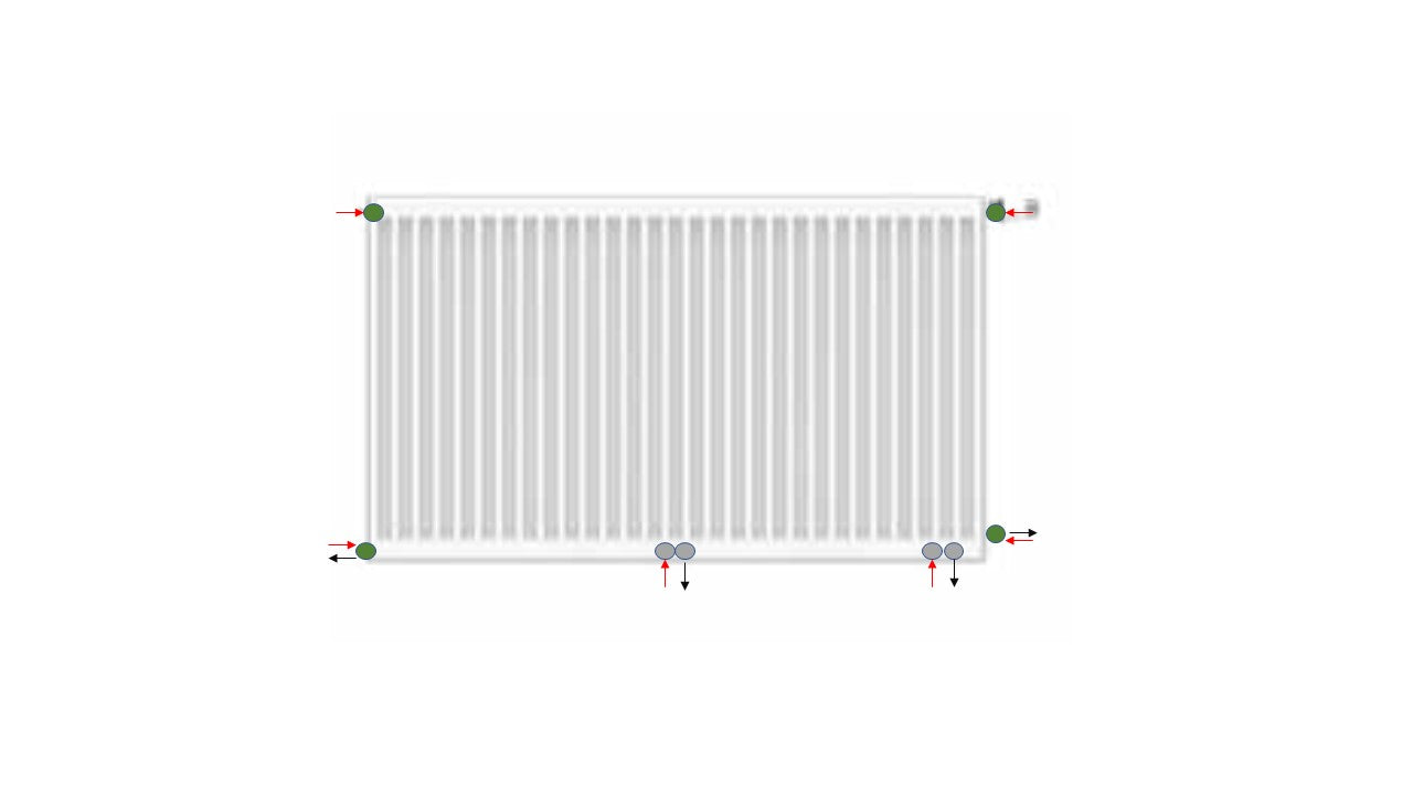 Radiateur universel plan T22, radiateur à vanne compacte, hauteur = 700 mm, avec vanne d'insertion, prise photo et support mural, raccordement central