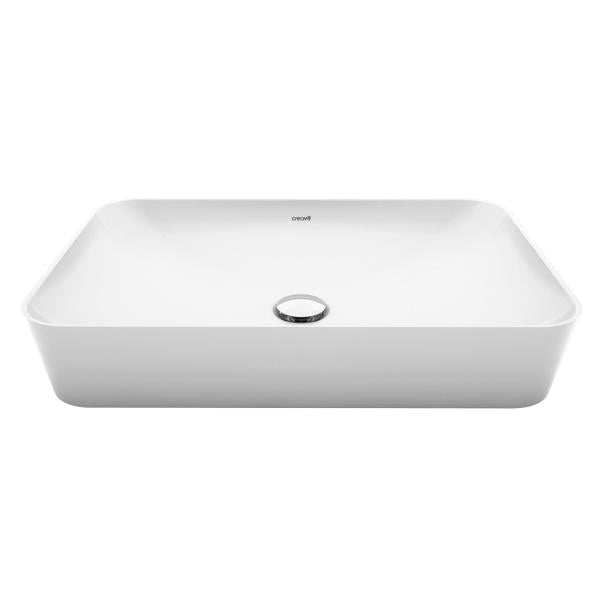 Oase CR Ultra Aufsatzwaschbecken – Keramik – Ohne Überlauf & Ohne Hahnloch – 60×11×40 cm – Matt Weiß