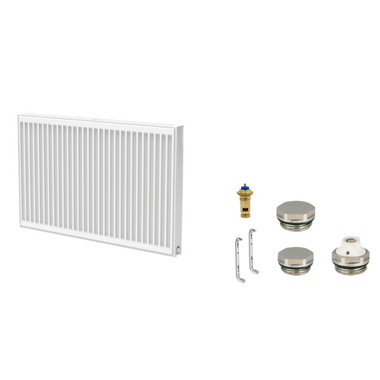 T22 plan universal radiator compact valve radiator height = 700mm incl. insert valve, picture plug & wall bracket center connection