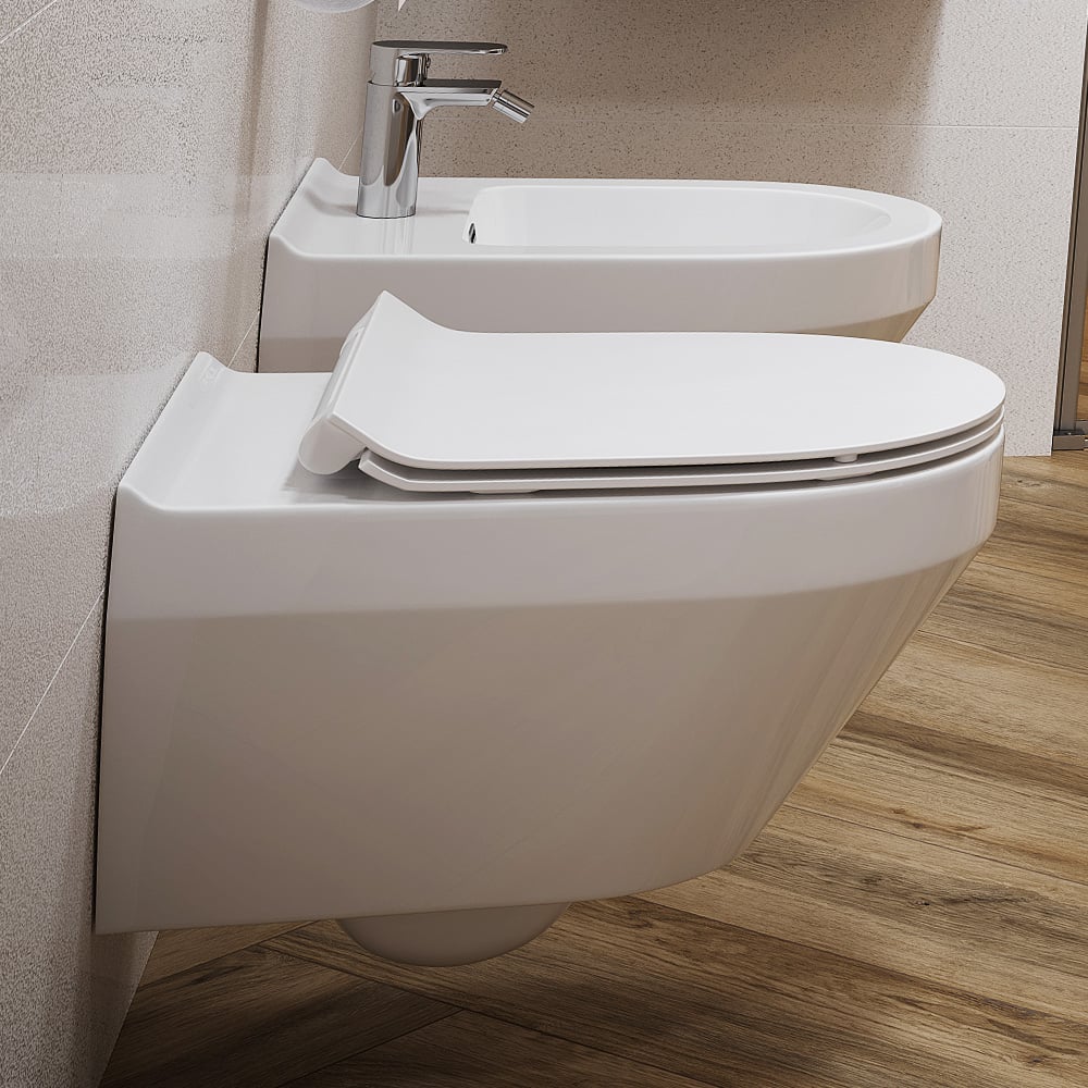Cersanit Crea Wand-WC mit WC-Sitz, weiß