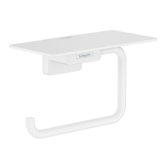 hansgrohe AddStoris Papierrollenhalter mit Ablage, weiß matt
