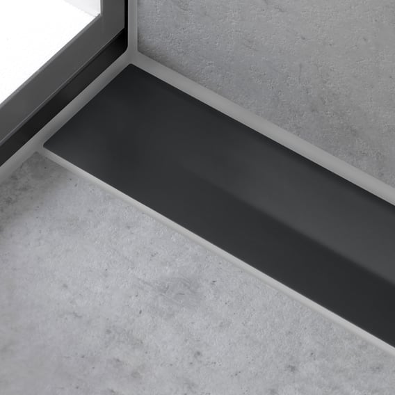hansgrohe RainDrain Flex Abdeckung für Duschrinne kürzbar, mit Wandanbindung, schwarz matt
