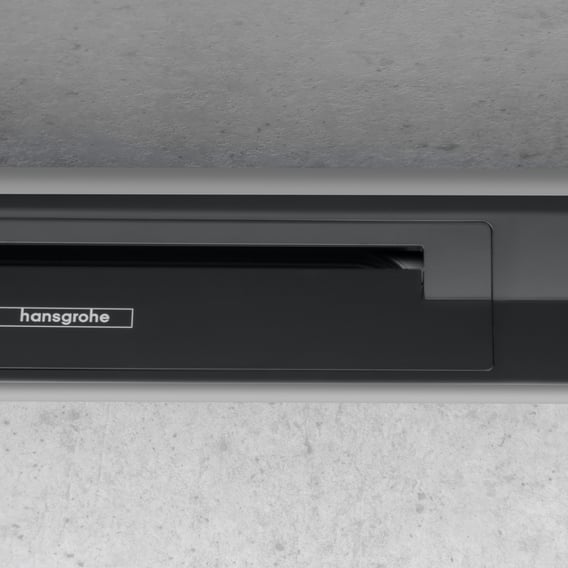 hansgrohe RainDrain Flex Abdeckung für Duschrinne kürzbar, mit Wandanbindung, schwarz matt