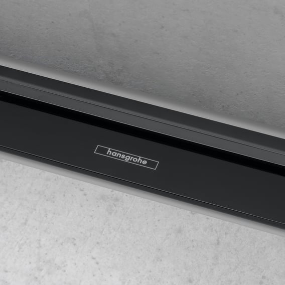 hansgrohe RainDrain Flex Abdeckung für Duschrinne kürzbar, mit Wandanbindung, schwarz matt