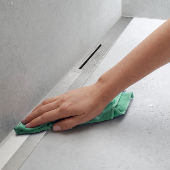 hansgrohe RainDrain Flex Abdeckung für Duschrinne kürzbar, mit Wandanbindung, schwarz matt