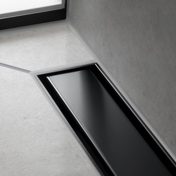 hansgrohe RainDrain Match Abdeckung für Duschrinne einseitig befliesbar, schwarz matt