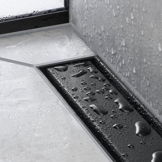 hansgrohe RainDrain Match Abdeckung für Duschrinne einseitig befliesbar, schwarz matt