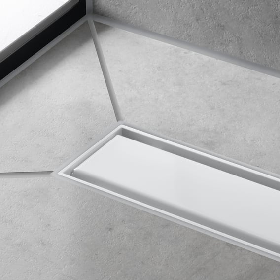hansgrohe RainDrain Match Abdeckung für Duschrinne einseitig befliesbar, weiß matt