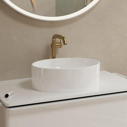 hansgrohe Tecturis S Waschtischarmatur 240 Fine CoolStart mit erhöhtem Armaturenkörper mit verschließbarem Ablaufventil Push-Open, bronze gebürstet