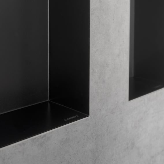hansgrohe XtraStoris Minimalistic Wandnische mit offenem Rahmen schwarz matt