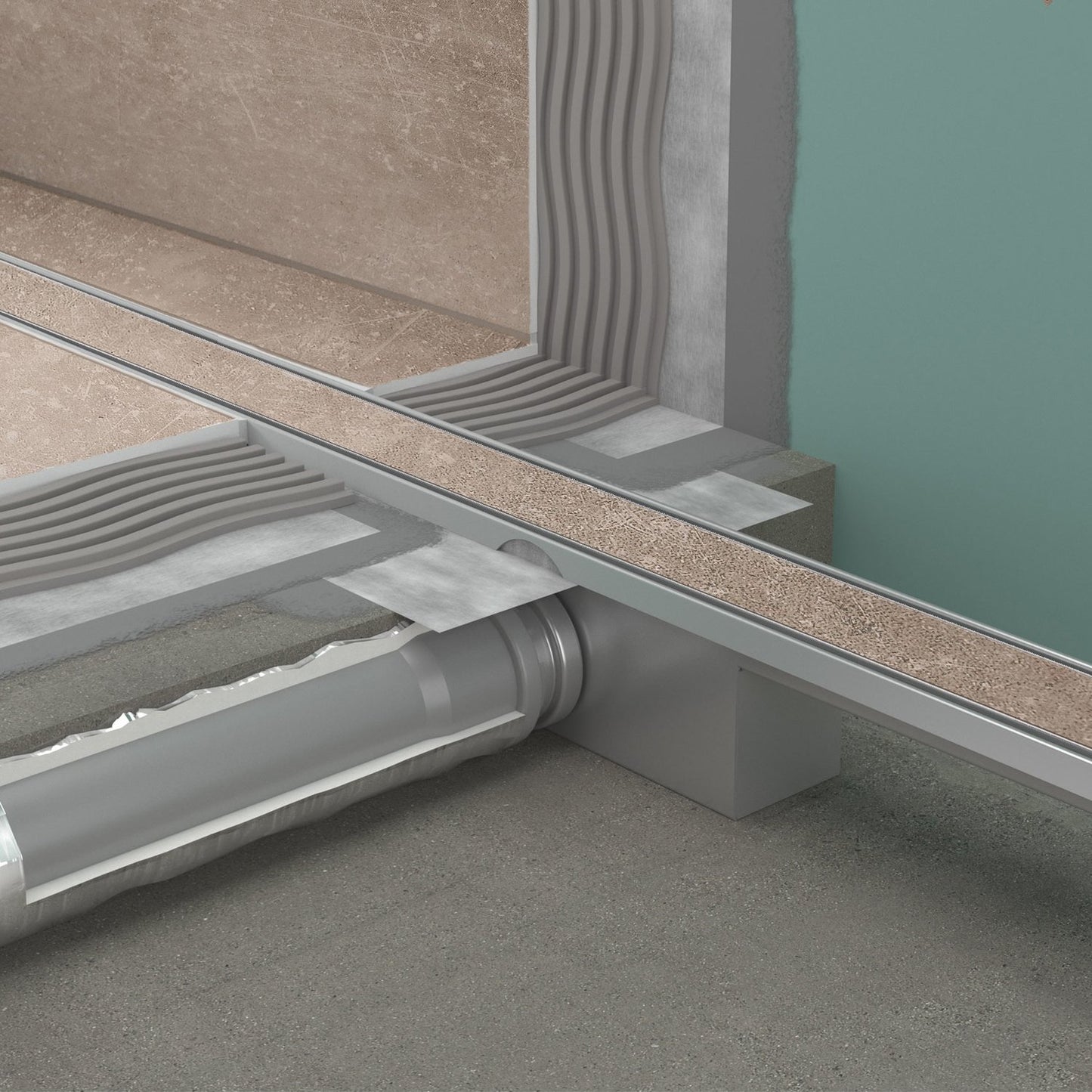 hansgrohe RainDrain Compact Duschrinne, Komplett-Set, für Standardinstallation DN 40 Sperrwasserhöhe: 30 mm, einseitig befliesbar, edelstahl gebürstet