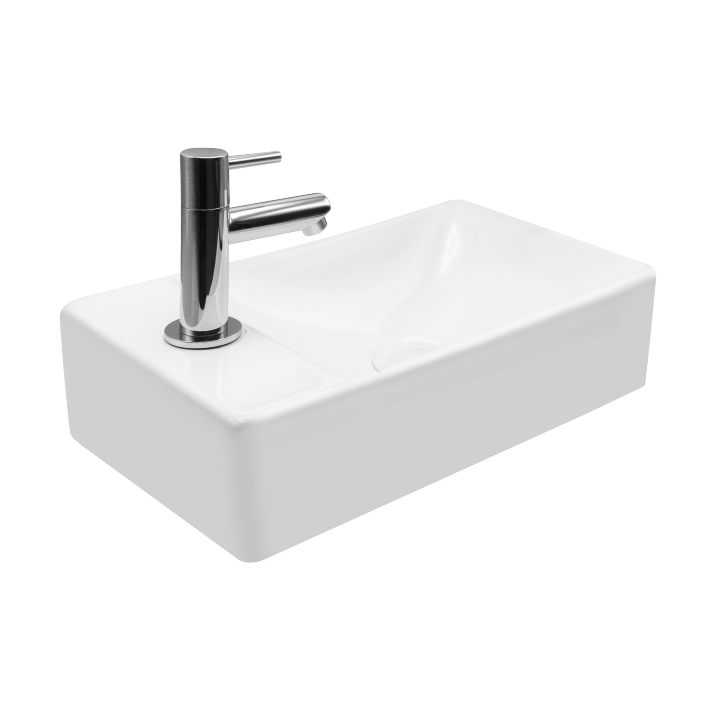 Lavabo Oase 35 x 30 cm lavabo design carré moderne toilettes invités gauche et droite