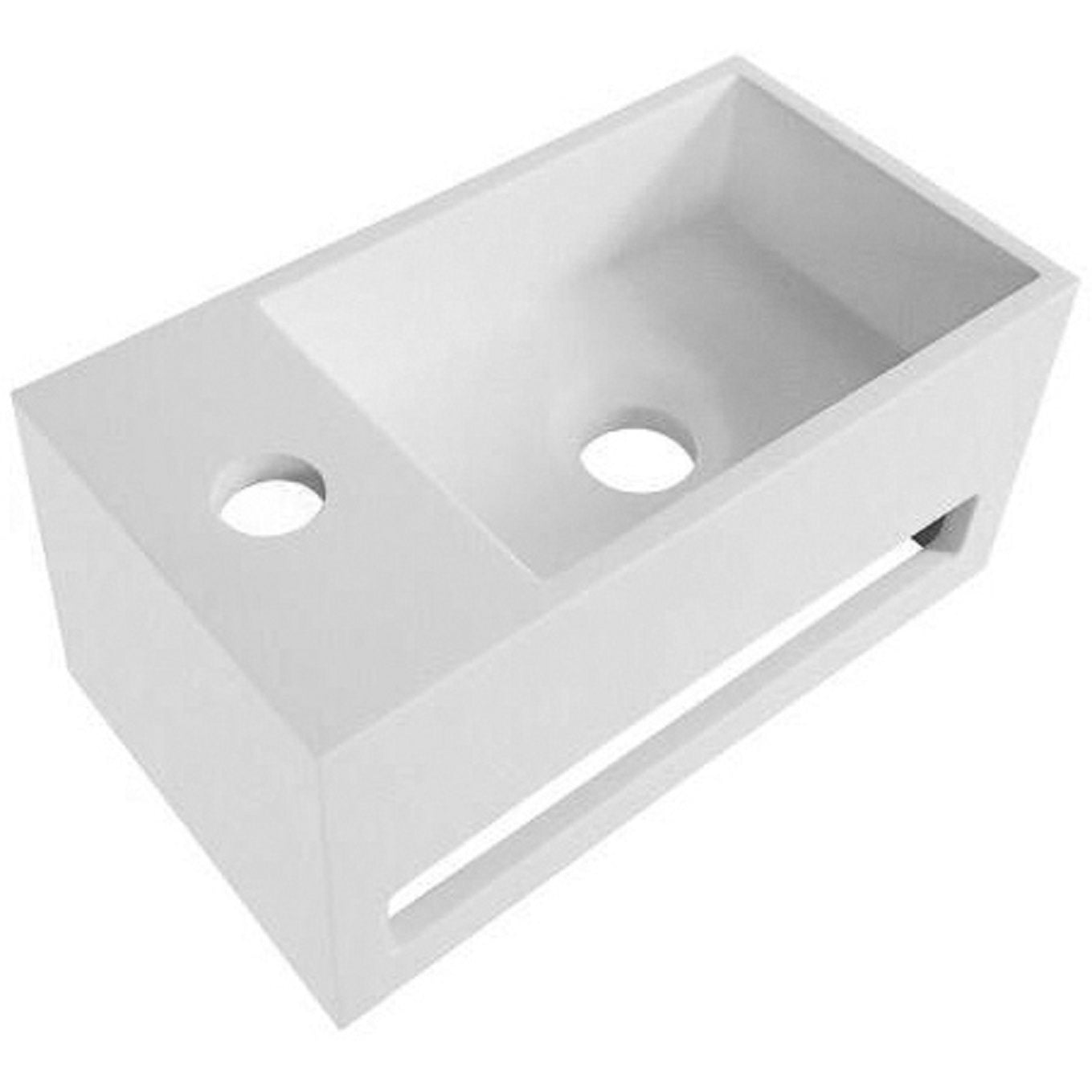 Oase Design washbasin guest toilet 35.8 x 20.5cm modern square towel holder sink