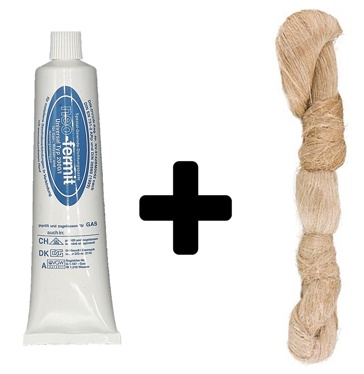 Neo fermit original universal sealant 150g tube + 200gr hemp braid seal