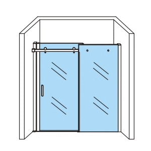 Shower niche with sliding door matt black nano glass