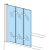 Fixation de baignoire barre de chute cabine de douche en verre nano chromé