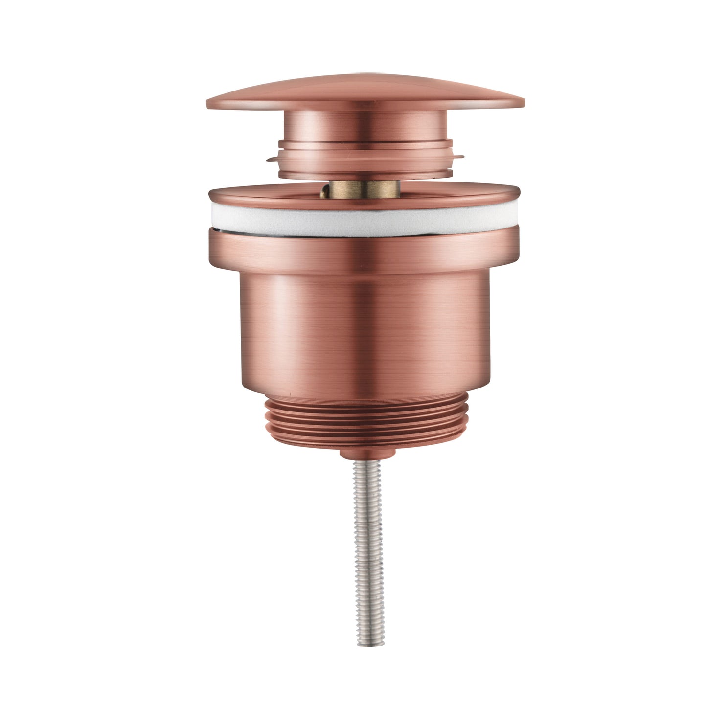 Oase design push-open drain valve copper