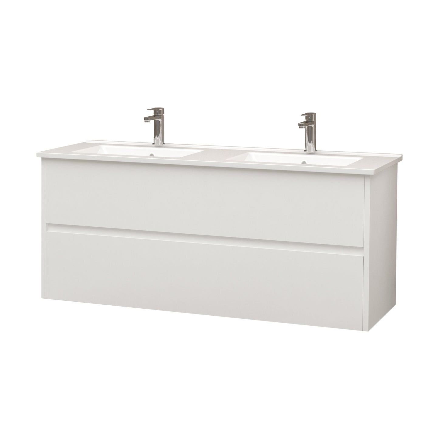 Meuble sous-vasque Oase Sun avec tiroirs en bois de haute qualité, meuble latéral et miroir