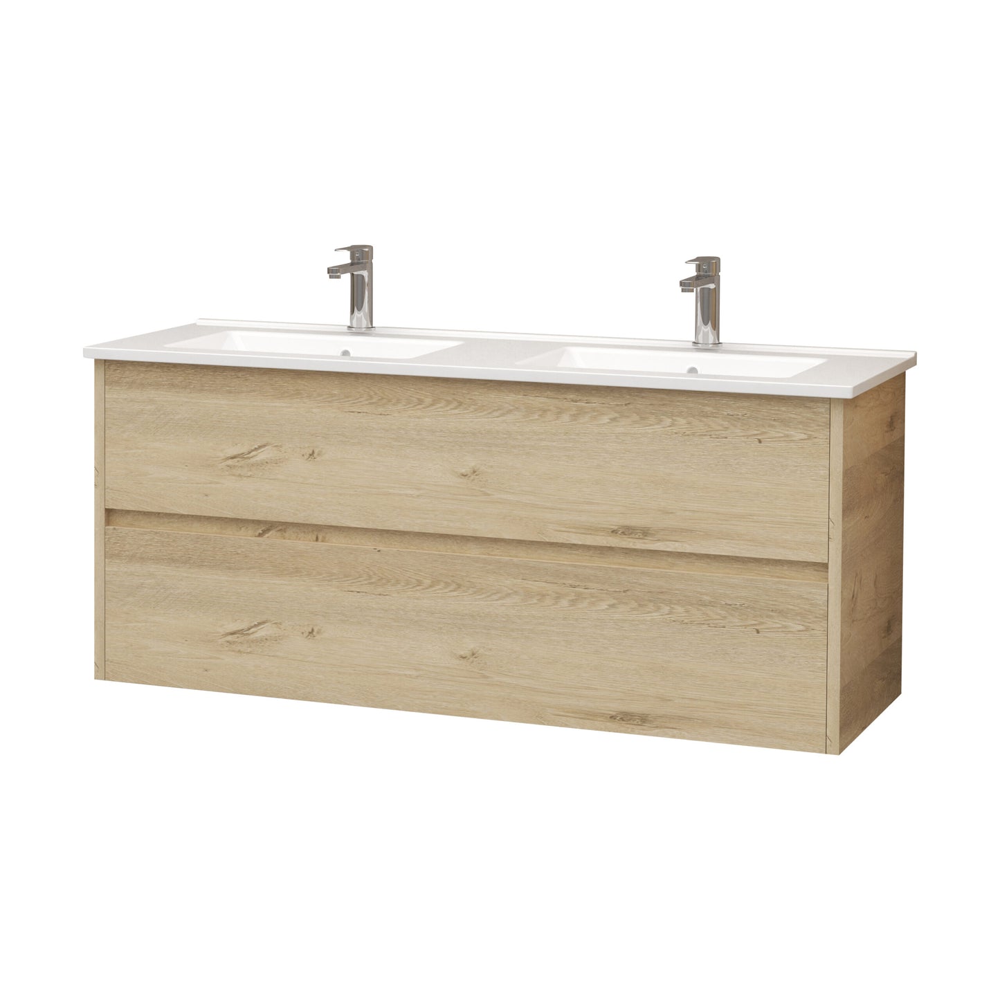 Meuble sous-vasque Oase Sun avec tiroirs en bois de haute qualité, meuble latéral et miroir