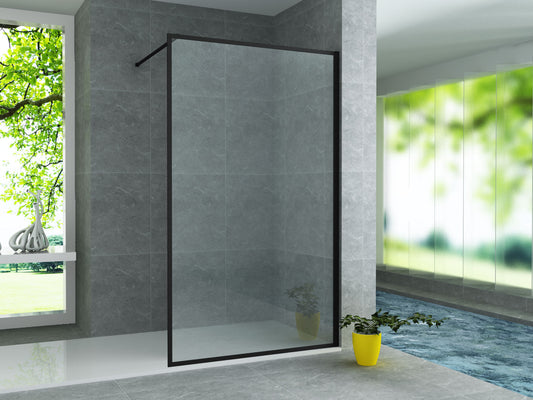 Walk in shower enclosure matt black edge cabin with nano coating