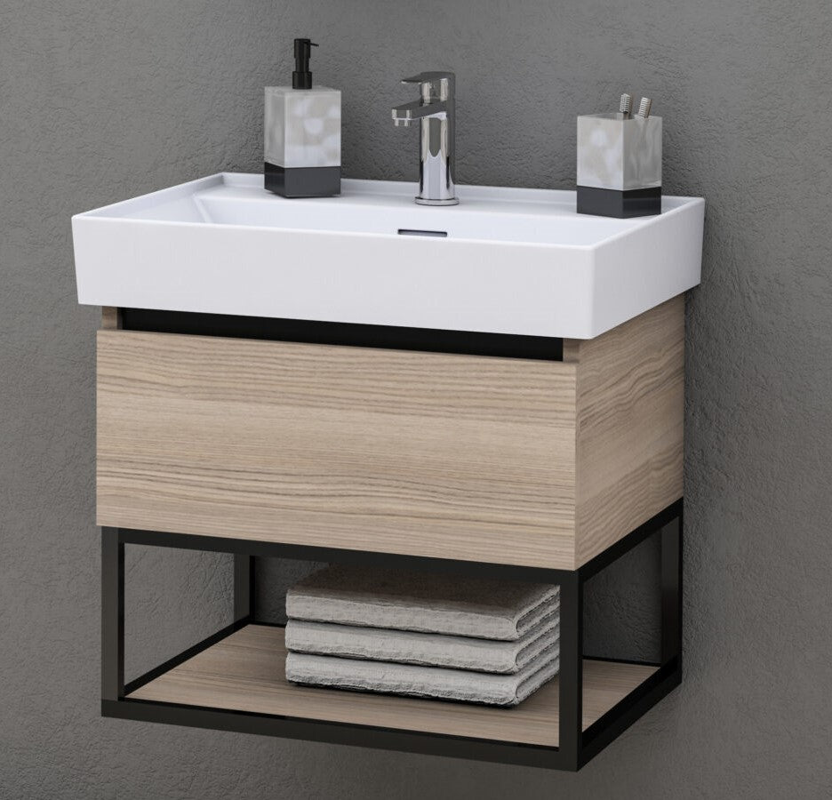 Oase Rustika vanity unit with high-quality wooden drawers, side cabinet and mirror