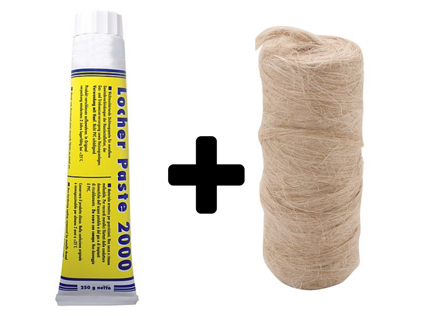 Hole punch paste 2000 / 250g + 40gr hemp coil seal