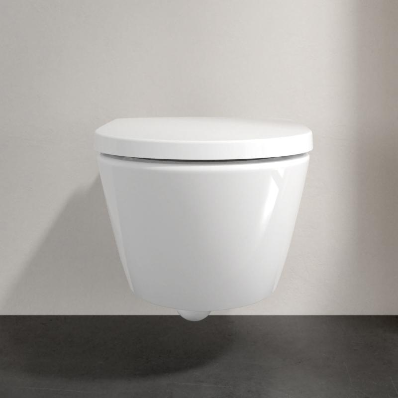 Villeroy & Boch Subway 3.0 wall-mounted washdown toilet TwistFlush, with white toilet seat, with CeramicPlus, toilet seat with soft-close mechanism and removable