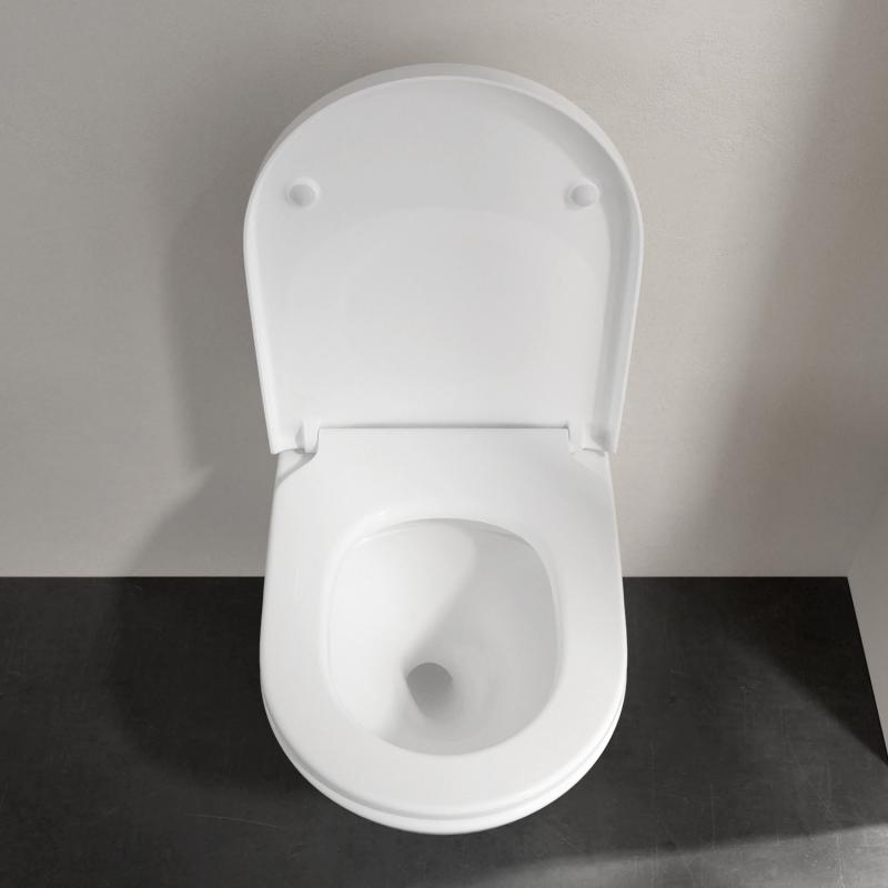 Villeroy & Boch Subway 3.0 wall-mounted washdown toilet TwistFlush, with white toilet seat, with CeramicPlus, toilet seat with soft-close mechanism and removable
