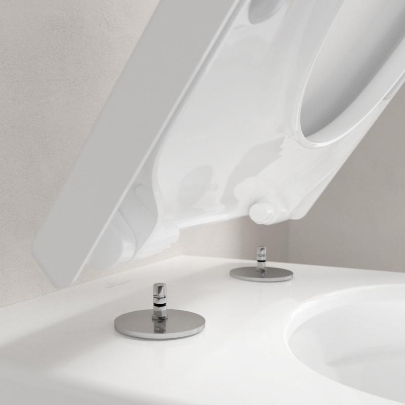 Villeroy & Boch Subway 3.0 wall-mounted washdown toilet TwistFlush, with white toilet seat, with CeramicPlus, toilet seat with soft-close mechanism and removable