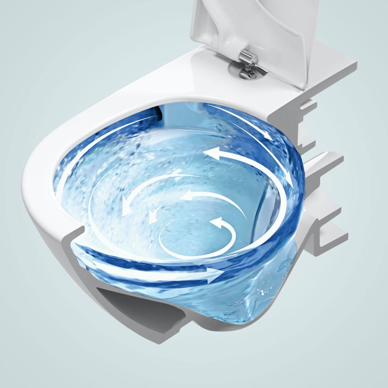 Villeroy & Boch Subway 3.0 wall-mounted washdown toilet TwistFlush, with white toilet seat, with CeramicPlus, toilet seat with soft-close mechanism and removable