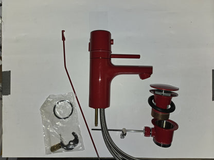 Hansa HANSAMEDICA Waschtischbatterie 43102201 Rot Sondervariante