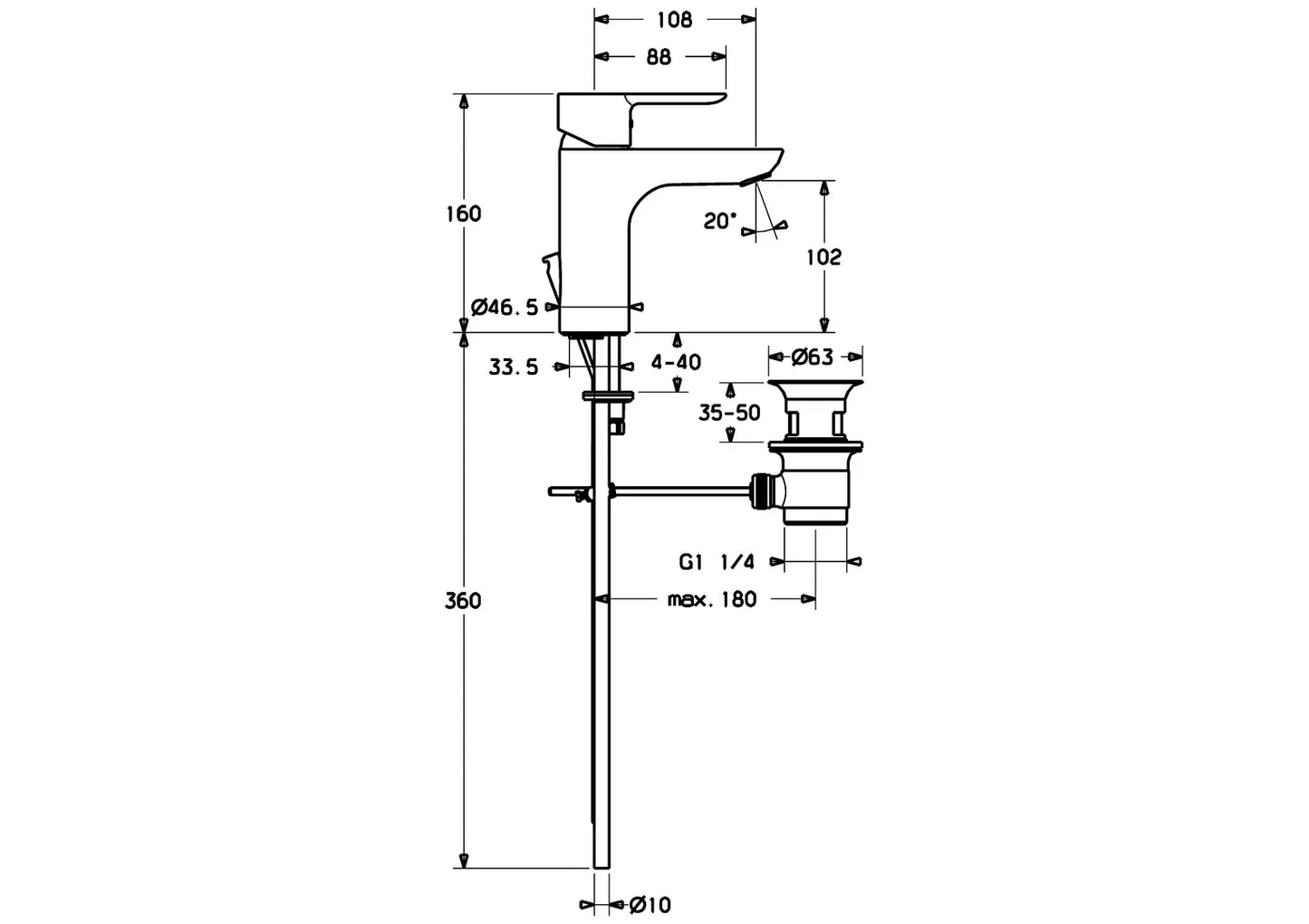 Hansa HANSALIGNA Waschtischbatterie 06092103 Chrom