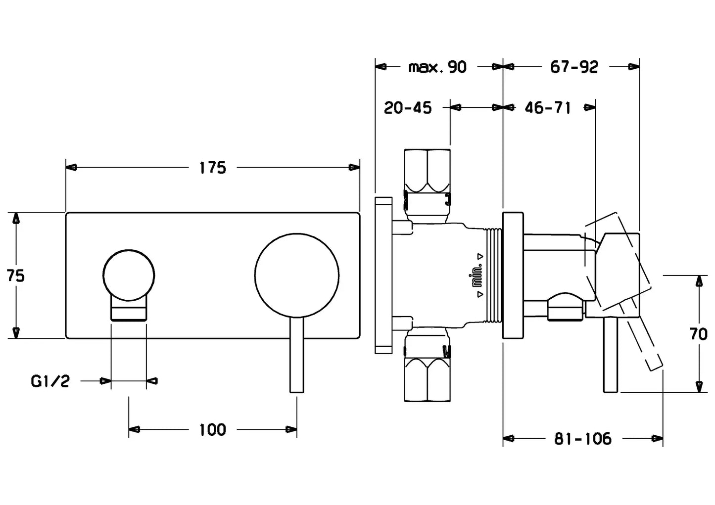 HANSA HANSASTELA Fertigset für Brause-Batterie 44569503 Chrom