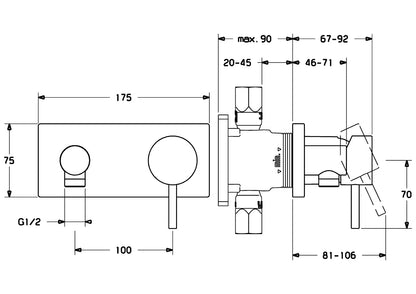 HANSA HANSASTELA Fertigset für Brause-Batterie 44569503 Chrom
