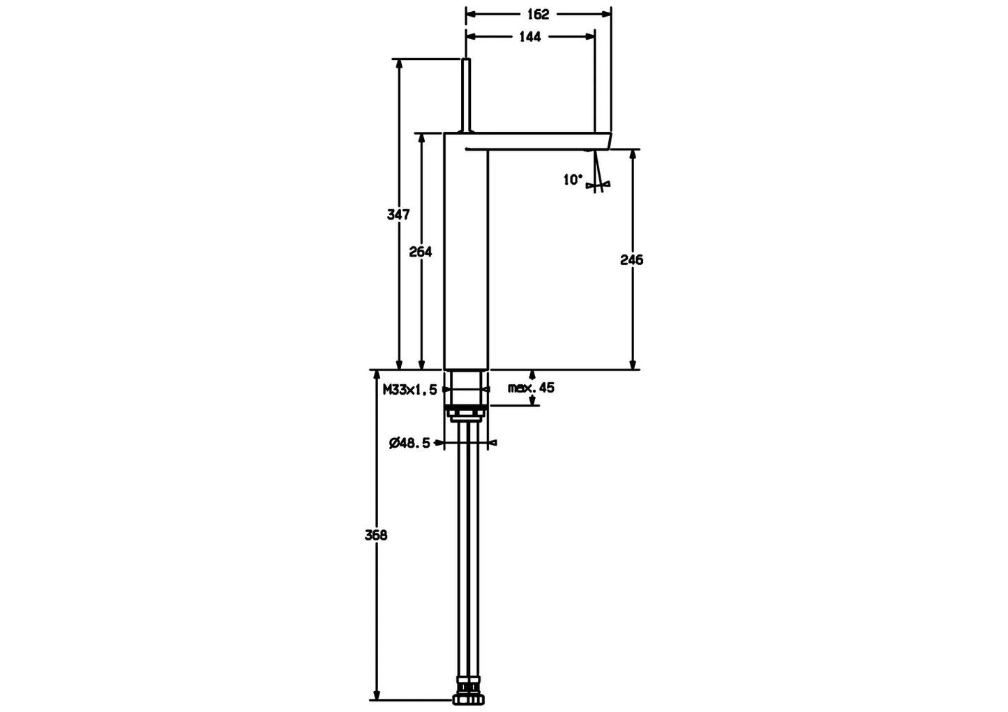 Hansa HANSASTELA Hohe Waschtischbatterie 57102201 Edelstahl Optik