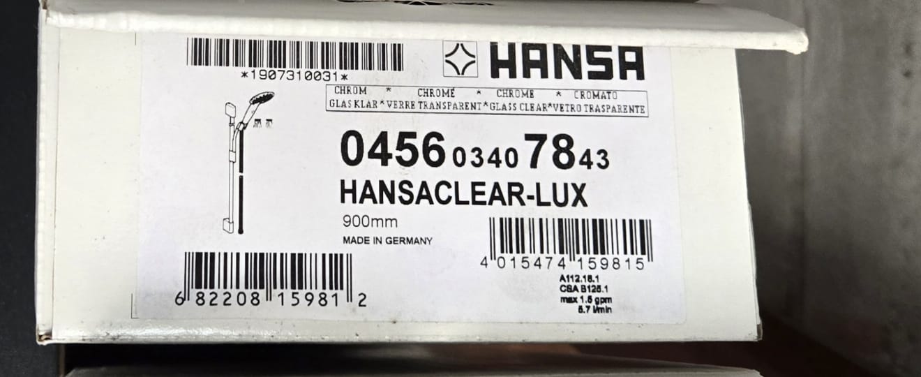 Hansa HANSACLEAR Wandstangengarnitur 045603407843 Chrom