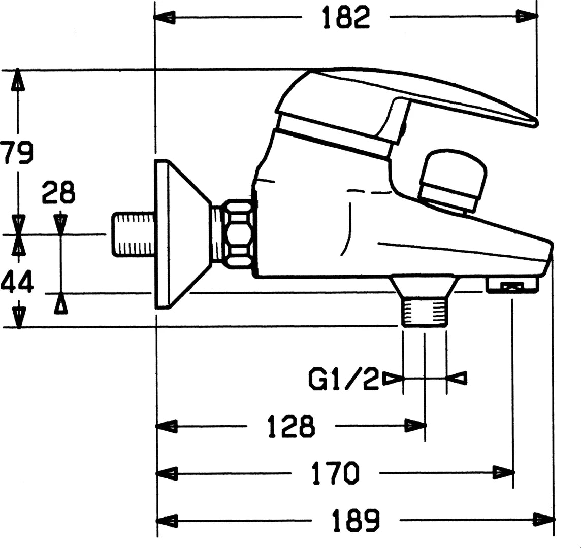 Hansa HANSADISC Wannenfüll- und Brausebatterie 01782104 Chrom mesing